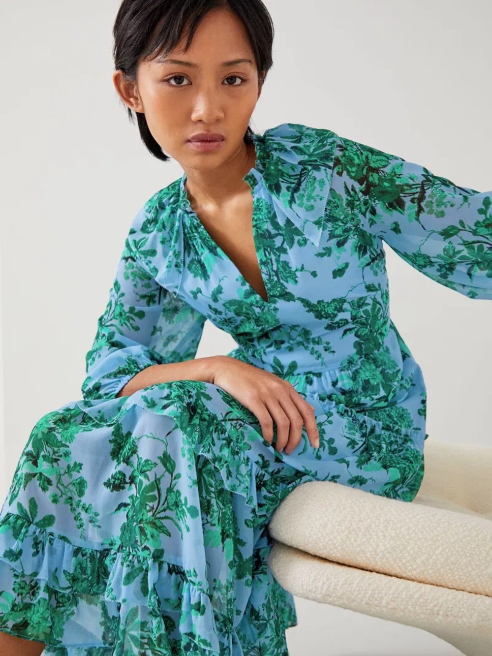 LK Bennett Eleanor Floral Print Midi Dress